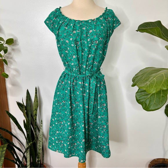 LC Lauren Conrad Green Floral spring Dress - Picture 6 of 8